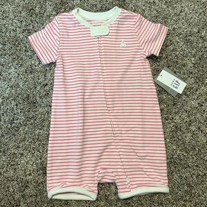 GAP Pink and White Striped Romper